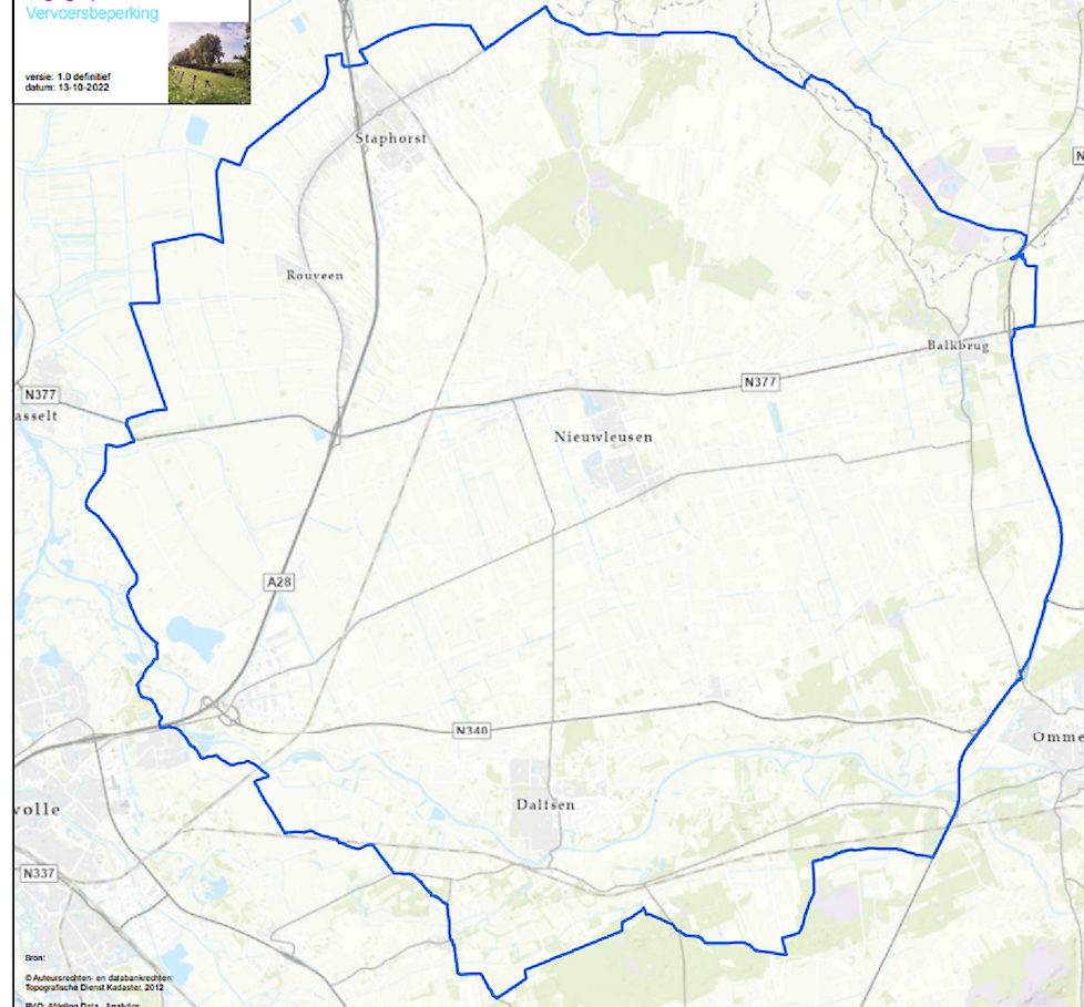 10 km-zone rond Nieuwleusen.