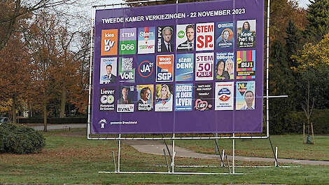 De borden voor de verkiezingsposters kunnen tot begin juni 2024 in de opslag. Van 6 tot 9 juni dat jaar wordt er in Europa gestemd voor het Europees Parlement.