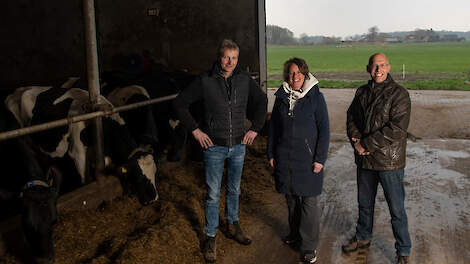 Hans Nijkamp, Ellis Lugtenberg en Rudie Haarman (vlnr): ,,De tijd gaat door en je ziet alles vastlopen. Dat is de boodschap die we als landbouw aan de politiek moeten geven.”