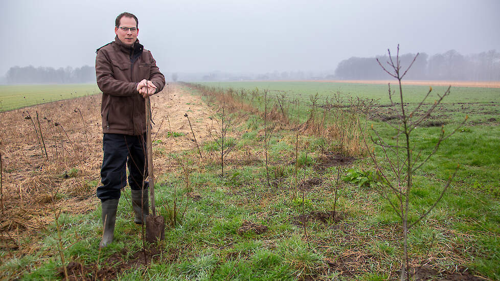 Jan Menkveld houdt zich bezig met verschillende facetten van natuurbeheer, in combinatie met akkerbouw. Een van de elementen in zijn aanpak is het planten van hagen.