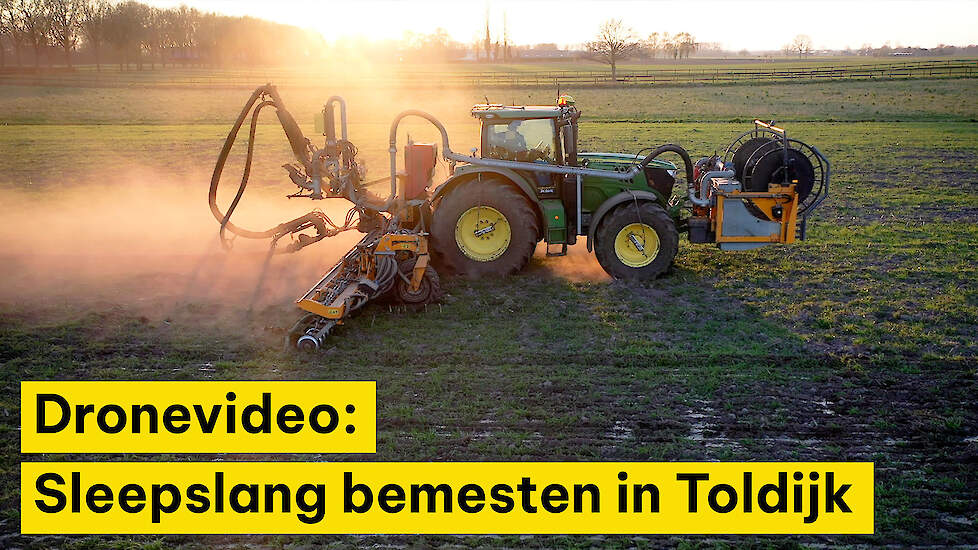 Dronevideo: Sleepslang bemesten in Toldijk
