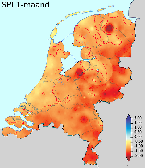 Neerslagtekort op 30 mei.